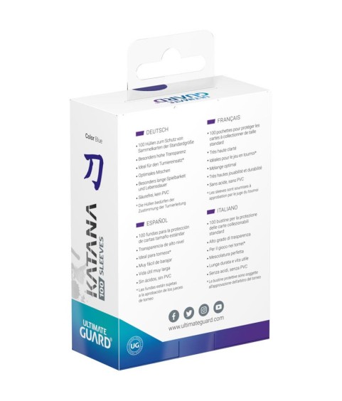 Sleeves - 100 Pcs - Katana - Standard - Blue