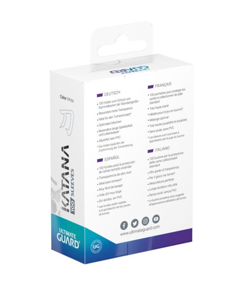 Protège-cartes - Accessoires - Boîte de 100 pièces - Katana - Standard - Blanc