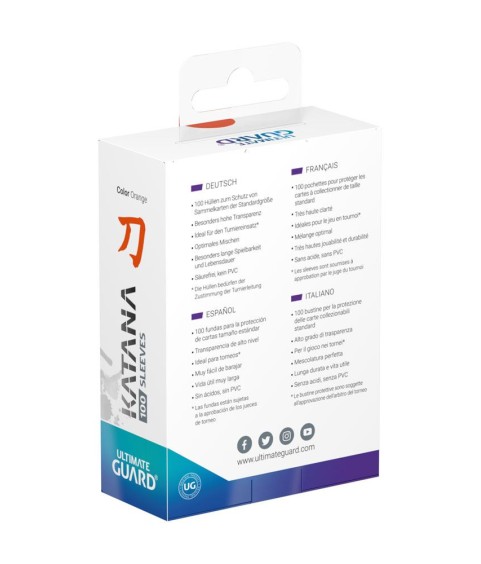 Sleeves - 100 Pcs - Katana - Standard - Orange