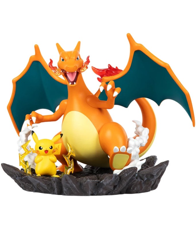 Figurine Statique - Prime Figure - Pokemon - Pikachu & Dracaufeu